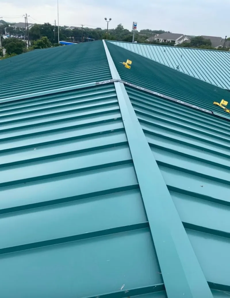 Green commercial metal roof ridge and valley for Metal Roof Repair in Ocean Pines